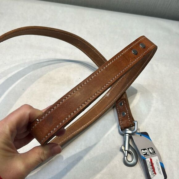 NEW Terrain D.O.G. Leather Leash 4' x 1" Brown Russet - Picture 5 of 5